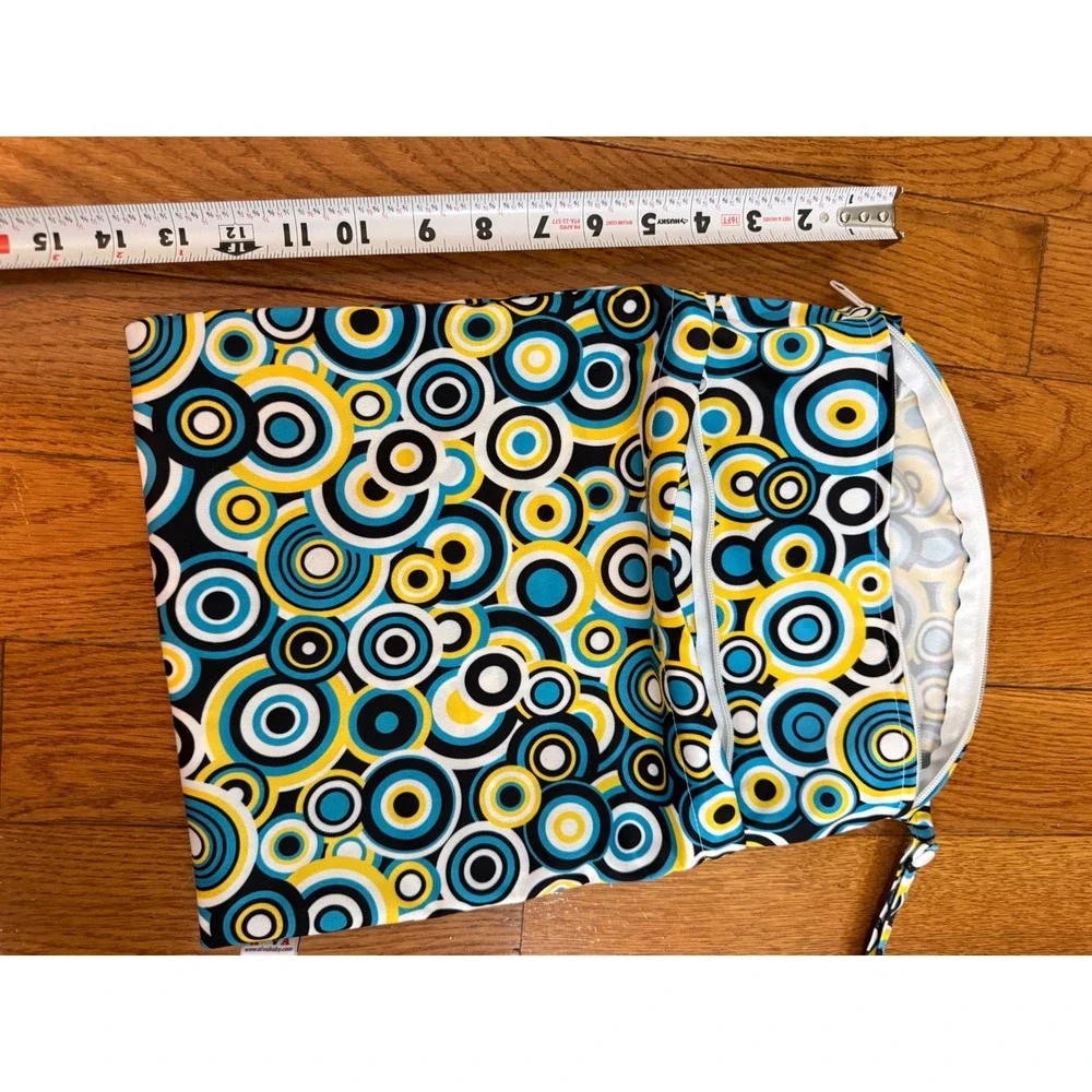 Alvababy Wet Dry Bag Blue Yellow Geometric Circle Cloth Diaper Travel Bag